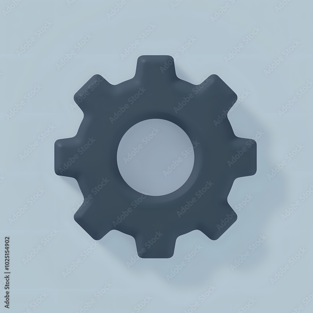 Settings icon on steel internet button, 3d vector illustration of machine cogwheel for technology settings Settings icon on steel internet button, 3d vector illustration of machine cogwheel for technology settings