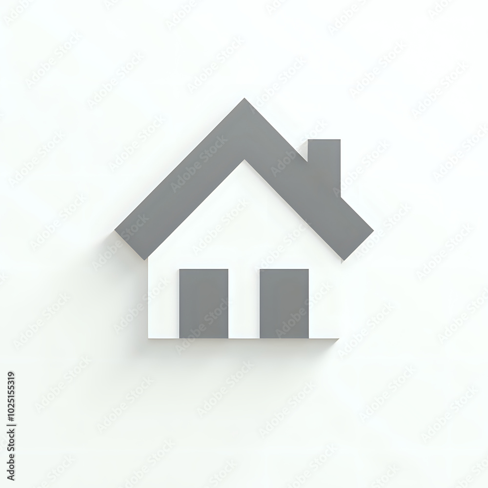 3D Home Icon on White Background for Website Buttons 3D Home Icon on White Background for Website Buttons