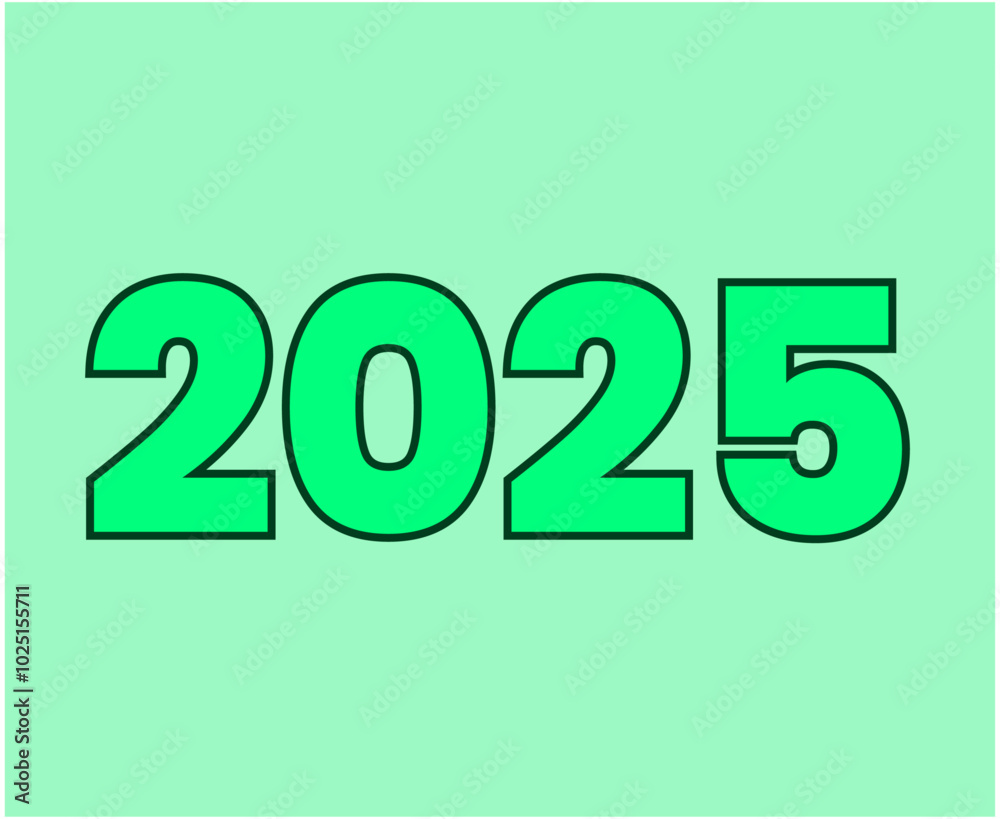 2025 Happy New Year Design Green Abstract Logo Symbol Vector Illustration 2025 Happy New Year Design Green Abstract Logo Symbol Vector Illustration