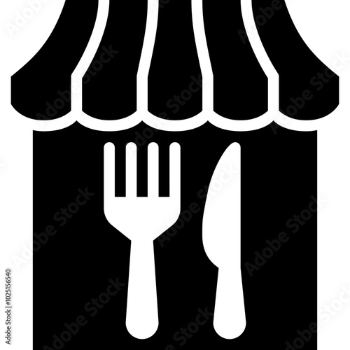 eatery or restaurant for eating food solid or glyph icon