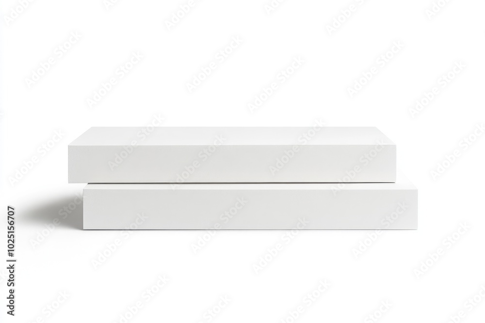 Two white boxes stacked on top of each other