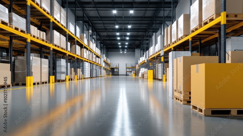 Supply Chain Warehouse with Organized Inventory Supply Chain Warehouse with Organized Inventory