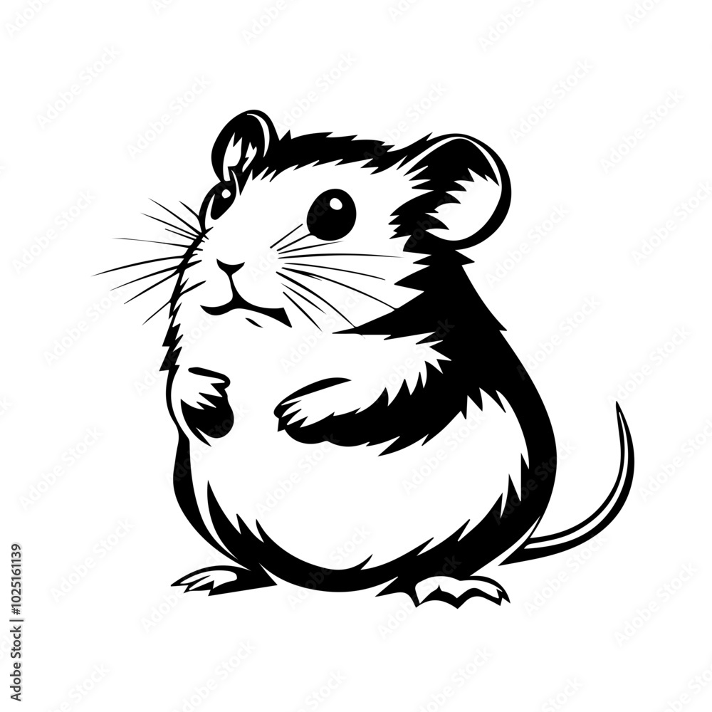 Hamster Standing in Alert Pose, Vector Art
Hamster Standing in Alert Pose, Vector Art