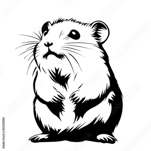Hamster Standing Upright in Vector Art

