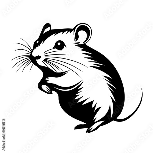 Hamster Sitting Upright, Vector Illustration
