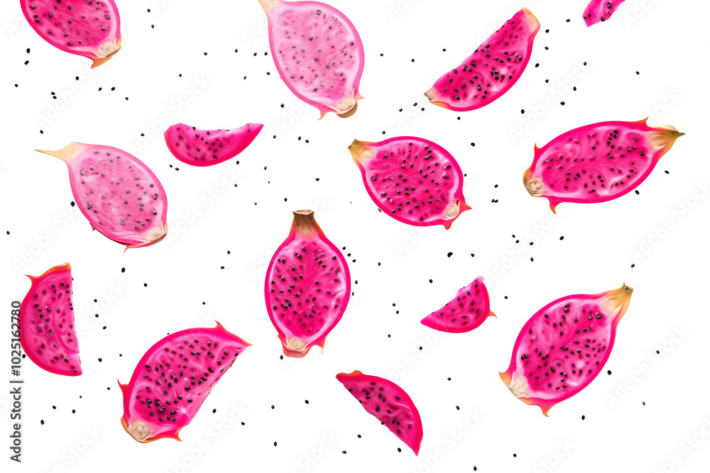 dragonfruit slices flying TRANSPARENT PNG dragonfruit slices flying TRANSPARENT PNG