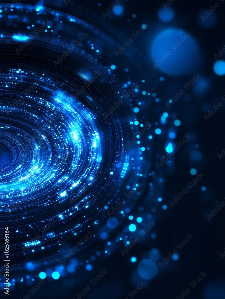 Abstract blue circle background with glowing lights, symbolizing technology, energy, movement, space, and infinity. Abstract blue circle background with glowing lights, symbolizing technology, energy, movement, space, and infinity.