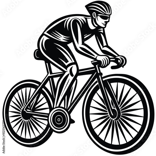 Cycling race tournament exercise cycling vector design illustration silhouette 