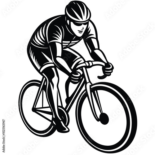 Cycling race tournament exercise cycling vector design illustration silhouette 