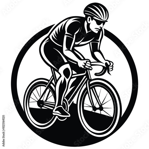 Cycling race tournament exercise cycling vector design illustration silhouette 