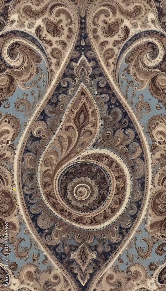 Intricate paisley pattern with swirling ornate desgin Intricate paisley pattern with swirling ornate desgin
