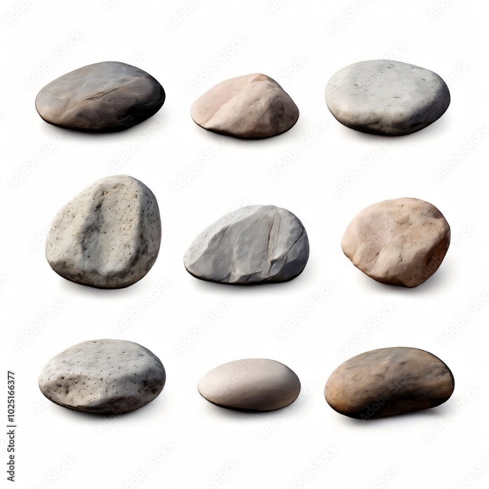 collection set of stone pebbles isolated on transparent background collection set of stone pebbles isolated on transparent background