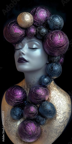 stylized woman statue still life