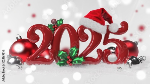 A delightful festive 3D rendering with the number 