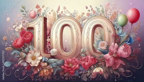Grußkarte zum 100 Geburtstag 