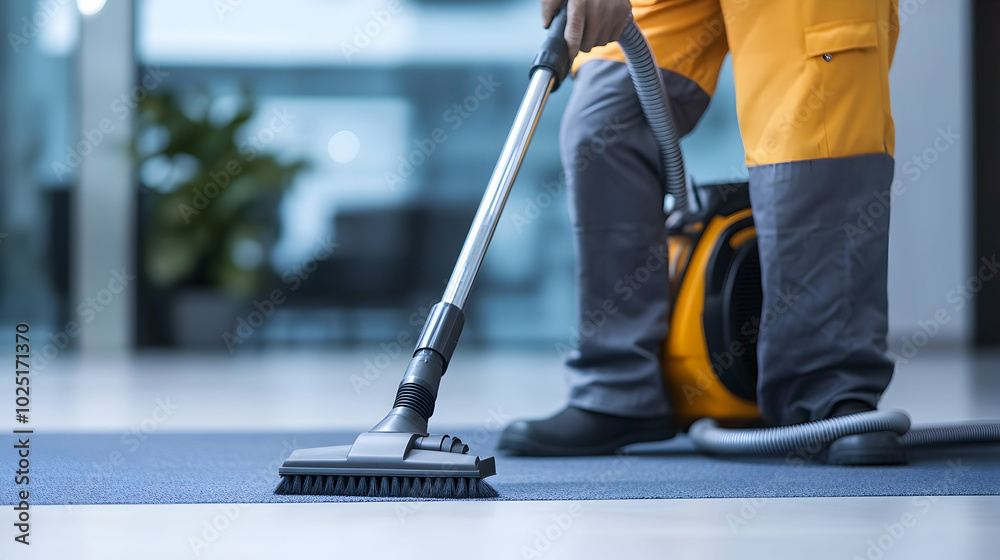 Fototapeta premium cleaner on a floor