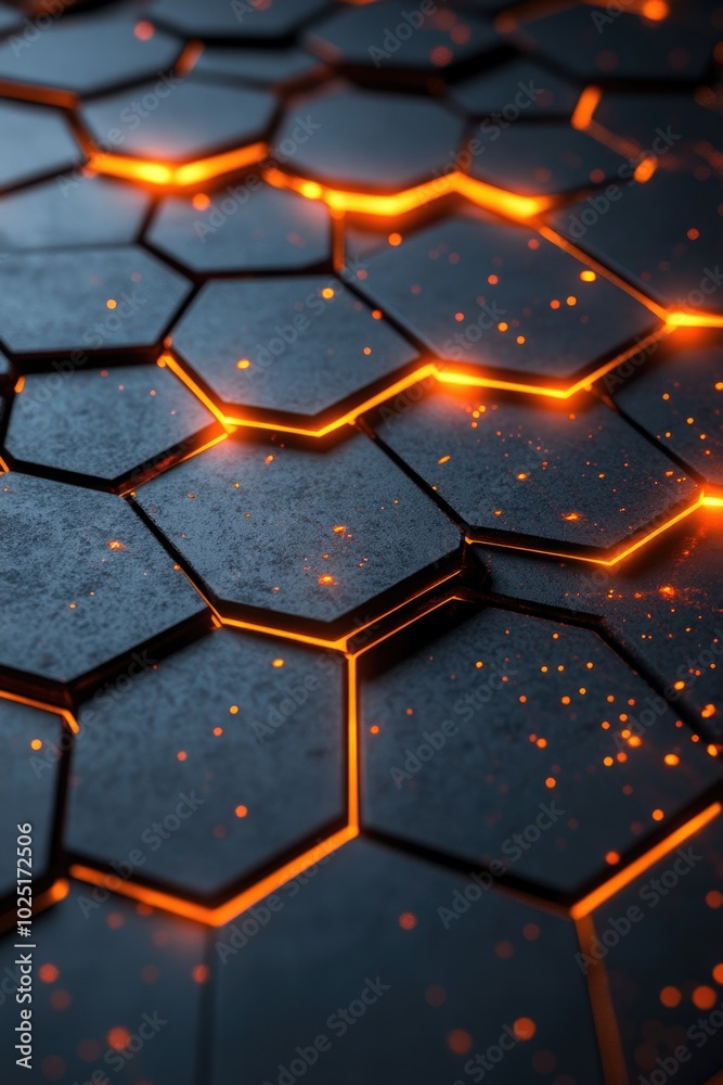 A detailed view of interconnected hexagons A detailed view of interconnected hexagons