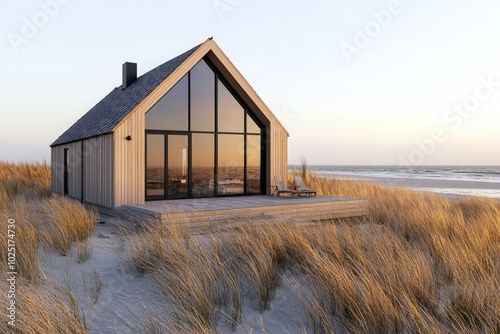 Small wooden barn house