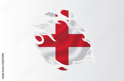 England flag ripped icon illustration