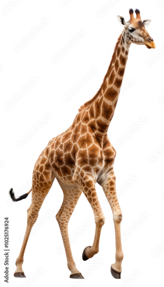 Obraz premium PNG Giraffe running wildlife animal mammal.