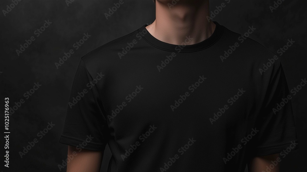 A mockup of a man in a black T-shirt in gothic look
A mockup of a man in a black T-shirt in gothic look