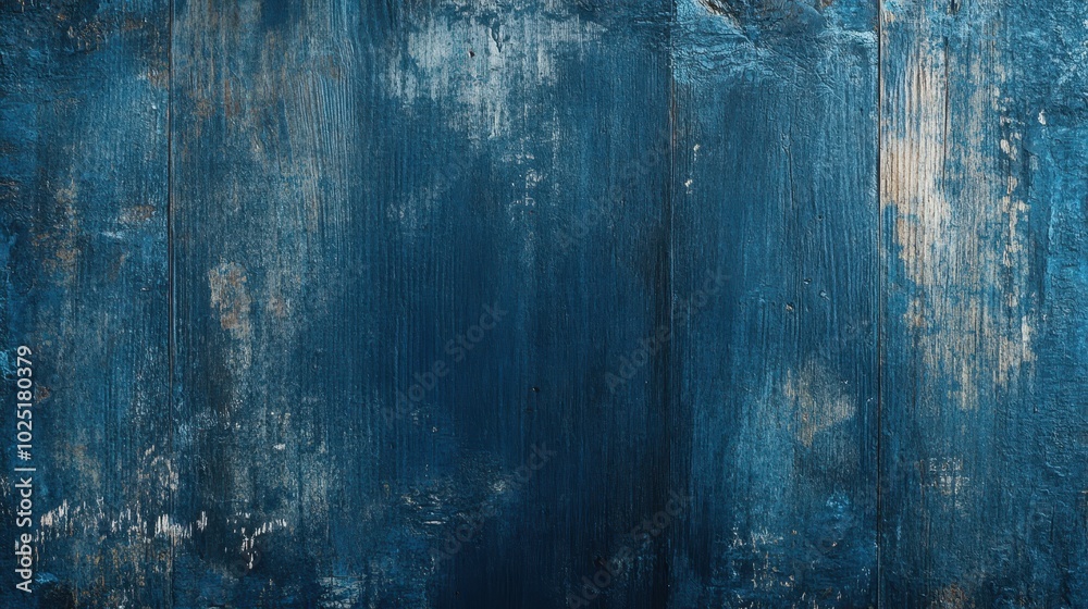 Obraz premium Abstract grunge blue background with an old wood texture. Abstract dark navy blue wooden surface. Dark blue painted rough old board. Top view. Close-up. Mockup for design, minimalism.