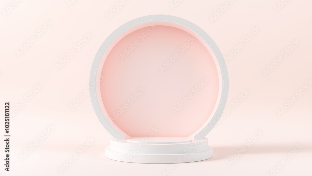Podium for product presentation on soft light colour background. Podium for product presentation on soft light colour background.