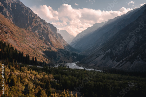 View of Ala Archa national park in Kyrgyzstan photo