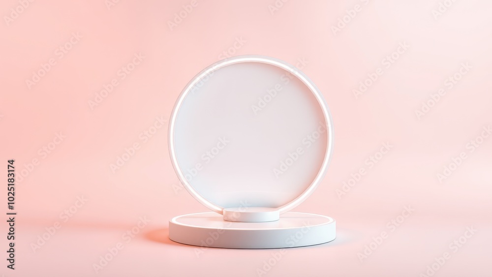 Podium for product presentation on soft light colour background. Podium for product presentation on soft light colour background.