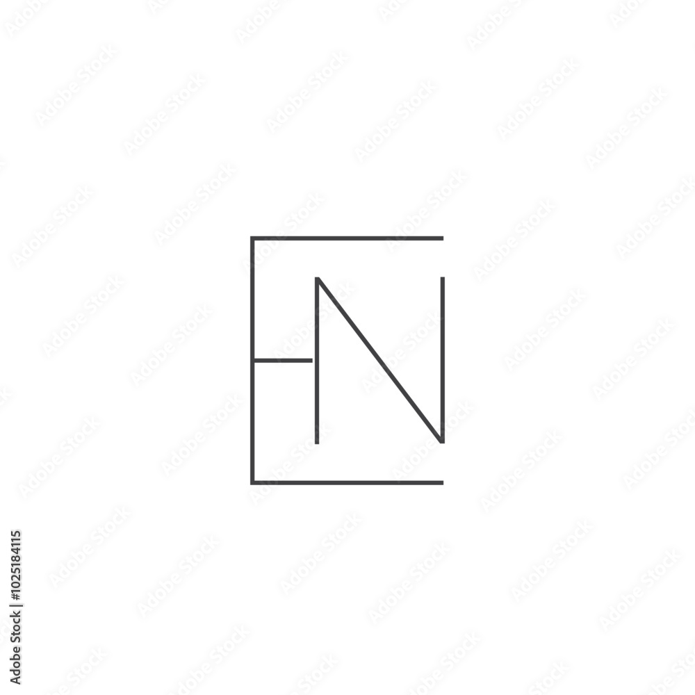 Fototapeta premium en logo, minimal, e logo, n logo, minimalist, vector