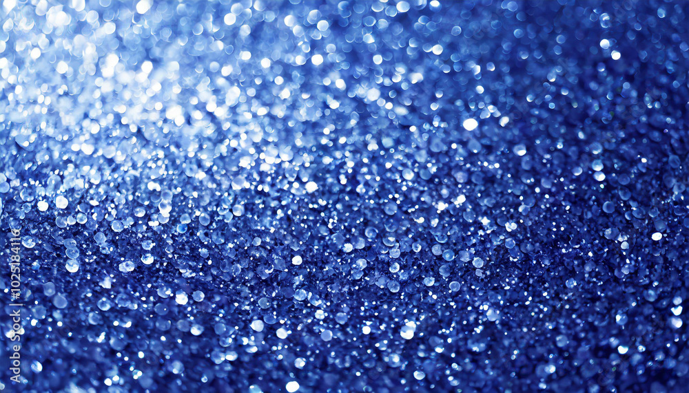 Sparkling blue surface with shimmering droplets reflecting light, creating a mesmerizing visual effect in a vibrant setting Sparkling blue surface with shimmering droplets reflecting light, creating a mesmerizing visual effect in a vibrant setting