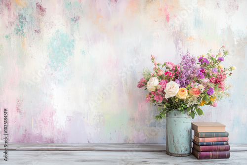 Wallpaper Mural Floral Wisdom: A vibrant fusion of knowledge and nature, blending blooming creativity and timeless wisdom with an artistic backdrop, symbolizing growth, education, and personal expression. Torontodigital.ca