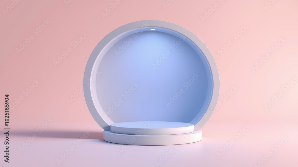 Podium for product presentation on soft light colour background. Podium for product presentation on soft light colour background.