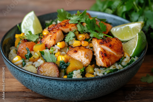 Wallpaper Mural A Bowl Of Cazuela, A Hearty Chilean Stew Made With Chicken, Potatoes, Corn, And Vegetables, Beautifully Presented With Fresh Herbs And Lime Wedges Torontodigital.ca