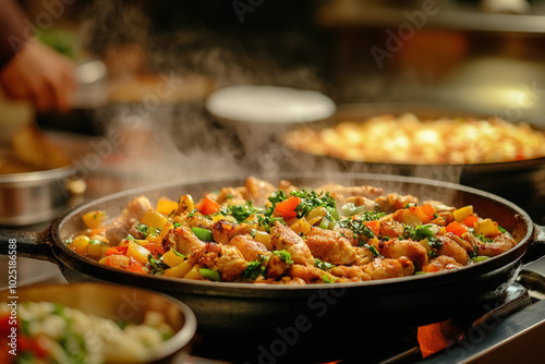 A Bustling Kitchen Scene Sh...