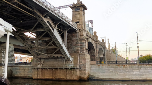 Metal structures of the Berezhkovsky Bridge. photo