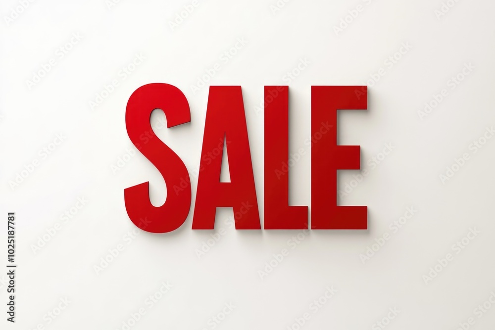Red SALE Banner on White Background Red SALE Banner on White Background