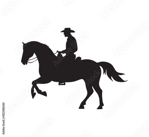 cowboy riding horse silhouette