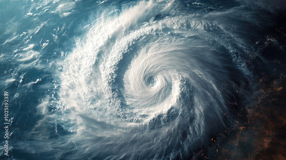 Fototapeta premium Aerial View of a Cyclone in the Ocean