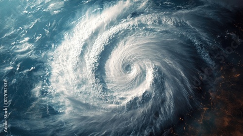 Aerial View of a Cyclone in the Ocean