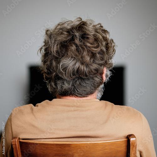 Man Watching Tv Isolated