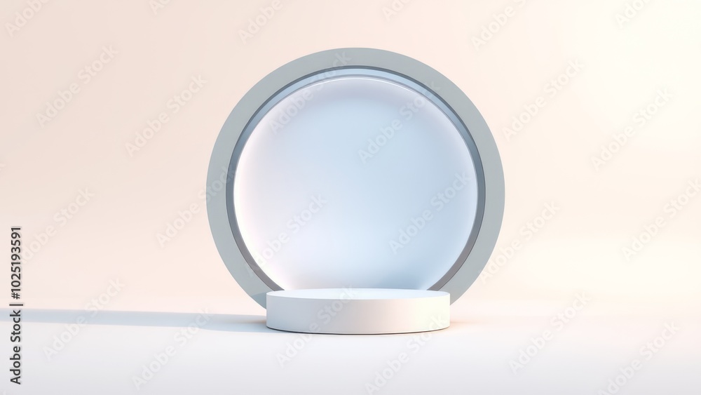 Podium for product presentation on soft light colour background. Podium for product presentation on soft light colour background.
