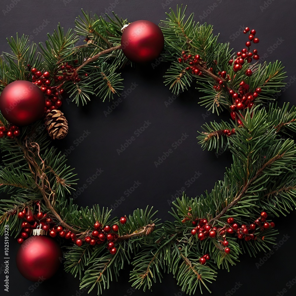 Free Photo christmas wreath with bells and ribbon greeting card Christmas border with copy space festive background Free Photo christmas wreath with bells and ribbon greeting card Christmas border with copy space festive background