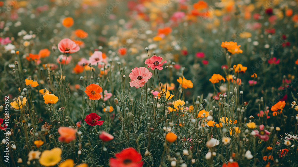 bright and beautiful wild flowers in the field bright and beautiful wild flowers in the field