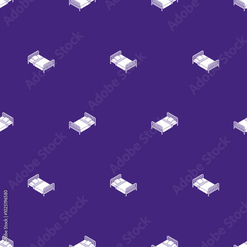 Bed pattern seamless. Bd with blanket and pillow background. texture for fabric