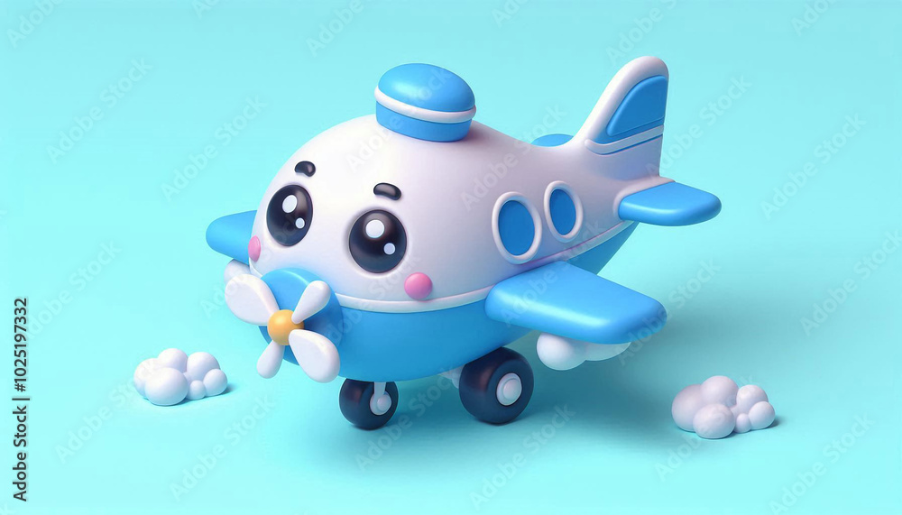 Cute Airplane 3d icon cartoon style Cute Airplane 3d icon cartoon style