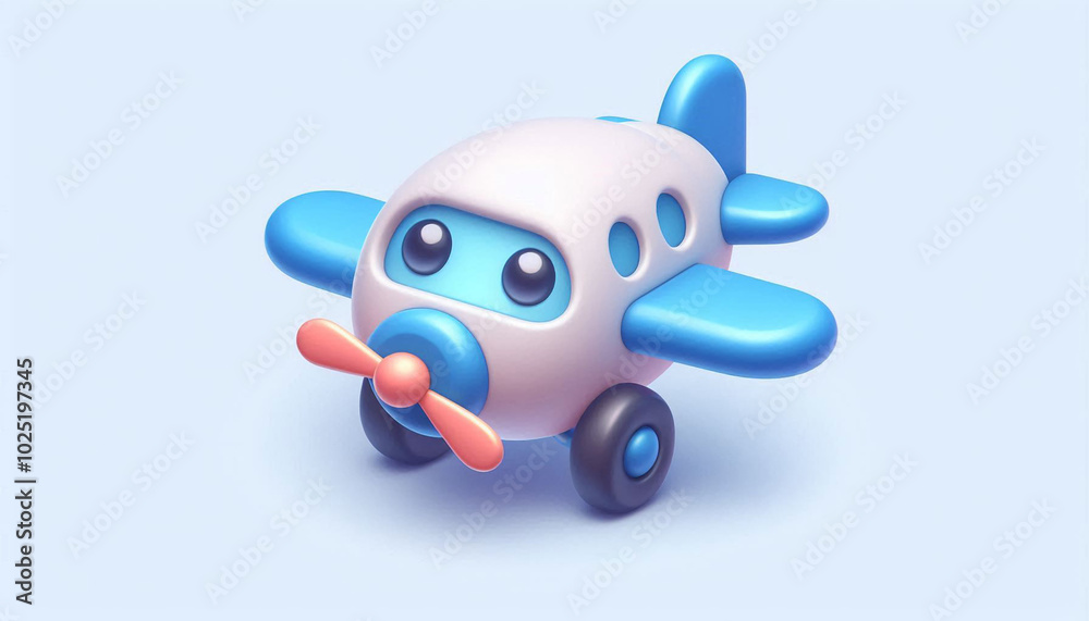 Cute Airplane 3d icon cartoon style Cute Airplane 3d icon cartoon style