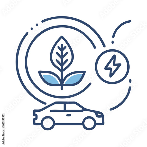 Eco-driving mode icon with leaf and energy-efficient driving symbol