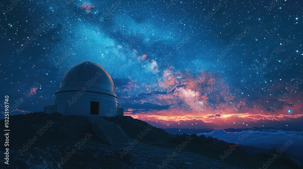 astronomical observatory with dome and telescope on hill against starry night sky, astronomy, science, space, planets, constellations, milky way, nature, architecture, stars, celestial body, astrology astronomical observatory with dome and telescope on hill against starry night sky, astronomy, science, space, planets, constellations, milky way, nature, architecture, stars, celestial body, astrology