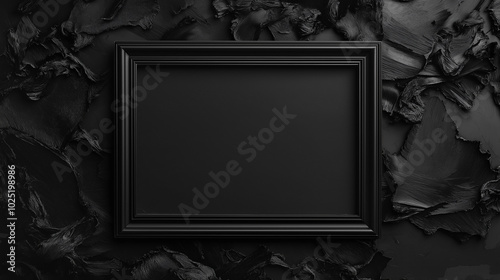Art grunge frame drawned with black charcoal and ink